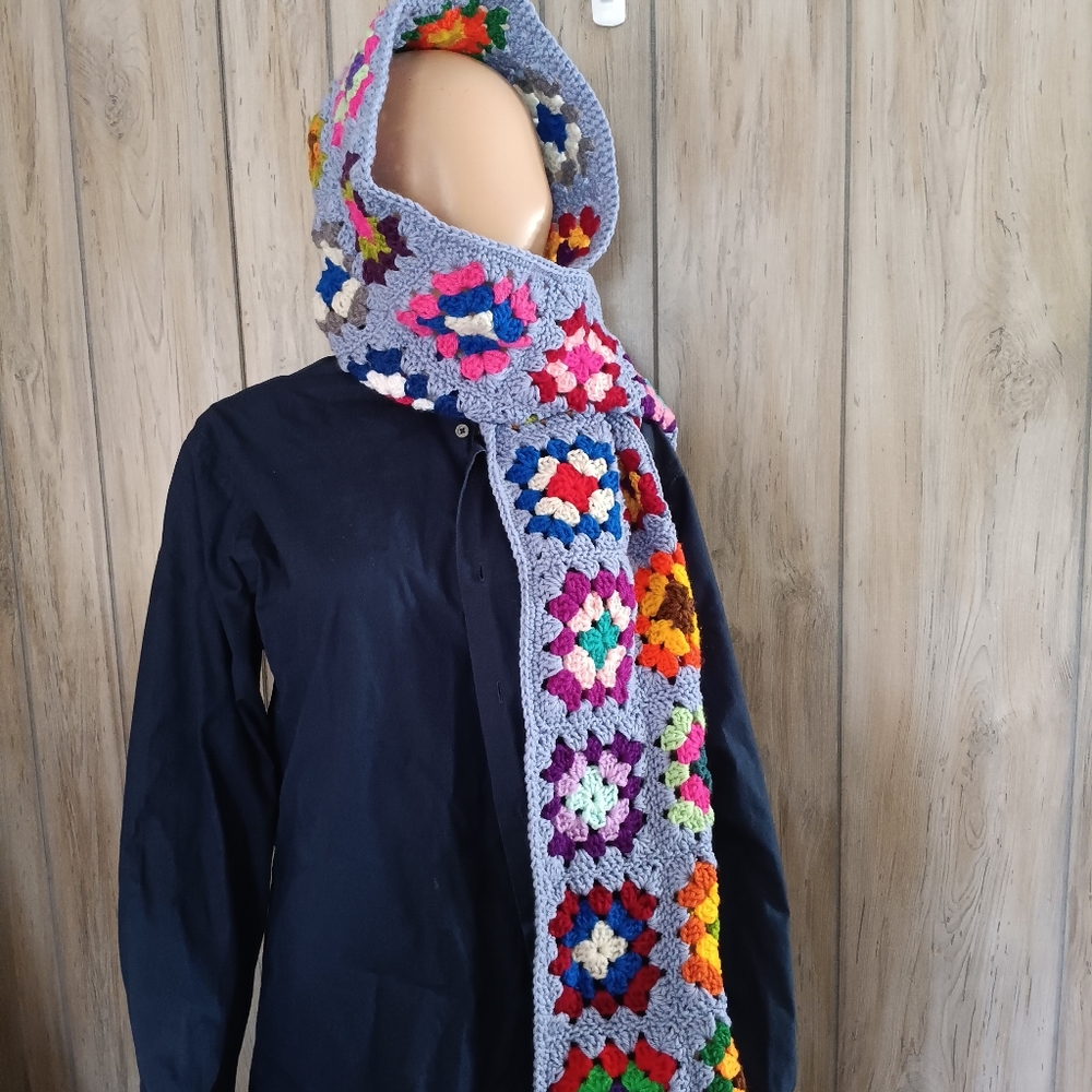 New Handmade Granny Hooded Scarf